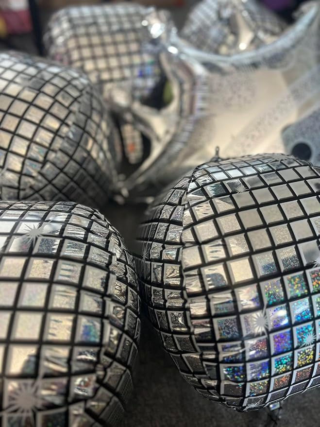 Holographic Mirror Disco Ball Set, 18-Inch Glass Tiles, Party Decoration - Image 2