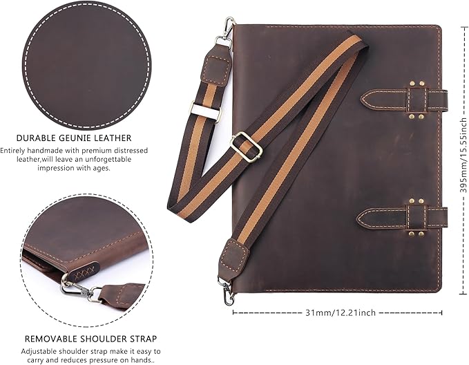 Robrasim Handmade Leather Sketchbook Cover, Artist Sketch Pad Holder - Image 3