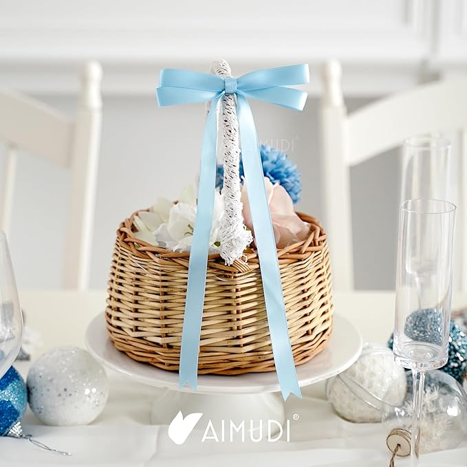 AIMUDI Baby Blue Bows 5 × 10" Satin Bows - Image 7