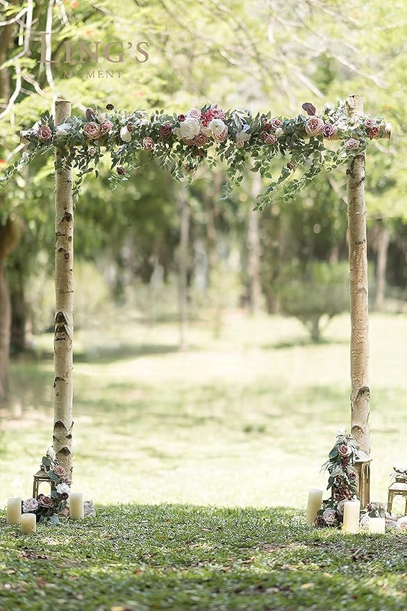 Ling's Moment 6.5FT Backdrop Floral Garland, Spring Artificial Wedding Arch - Image 3