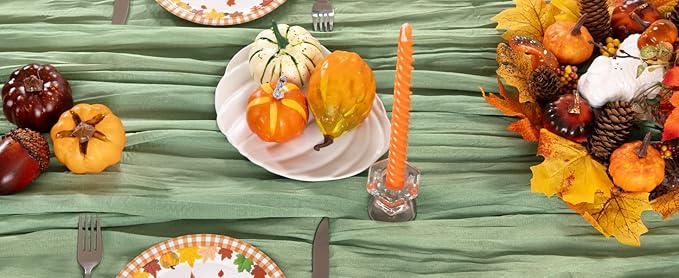 Sage Green Cheesecloth Table Runner 10 Pack Fall Table Runners Boho Gauze 120 - Image 6