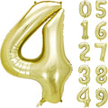 40 Inch Numbers 4 Light Gold Large Balloon Digital 4 by Lnhiya