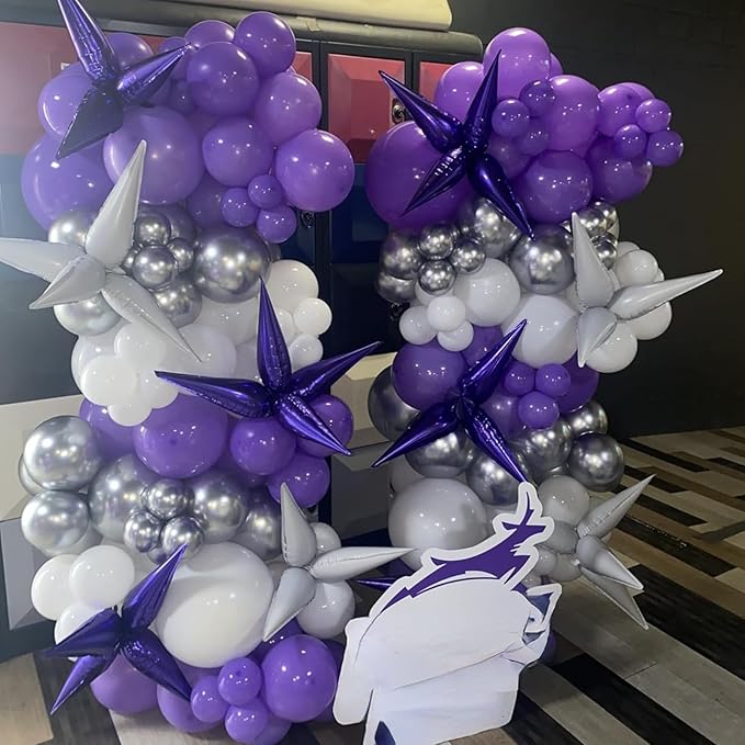 Purple Star Balloons 12pcs, 27/22 Inch Foil Star Explosion Balloons, Large - Image 4