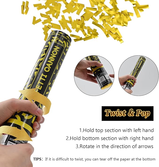 Gold Confetti Cannons 12 Pack - Image 3
