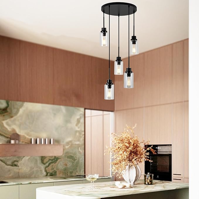 5-Light Kitchen Island Dimmable Pendant Lights - Image 5