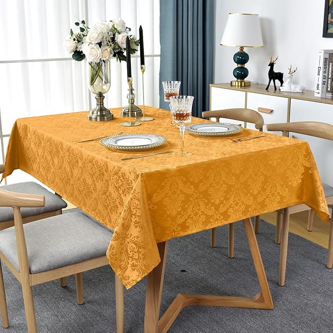SASTYBALE Fall Jacquard Tablecloth Square 52 x 52 Inch, Spill Proof Washable - Image 2
