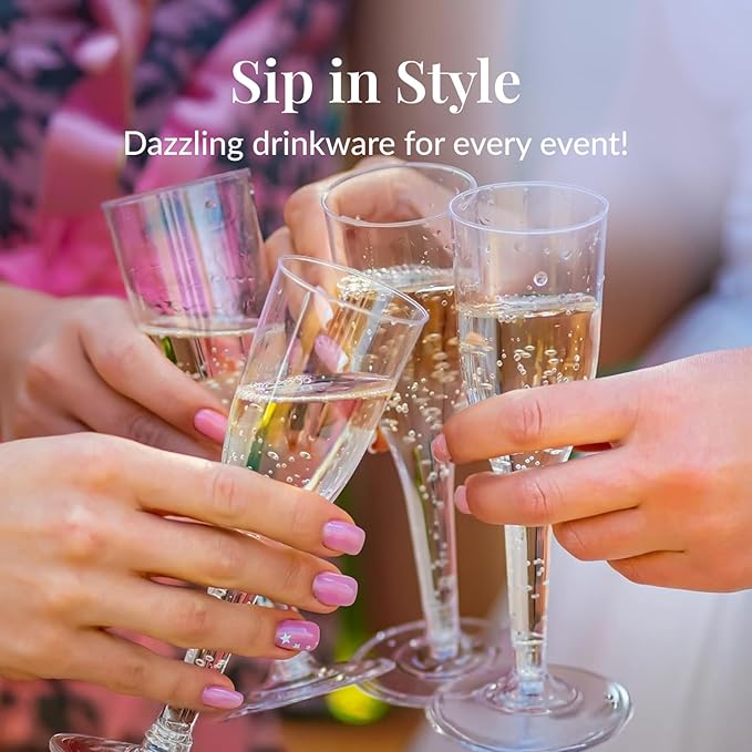 Prestee Set of 200 Plastic Champagne Flutes - Image 4