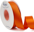 Ribbli Torrid Orange Double Faced Satin Ribbon, 1” x Continuous 25 Yards by Ribbli