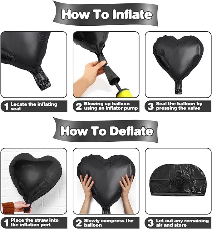 Black Heart Balloons - Image 3