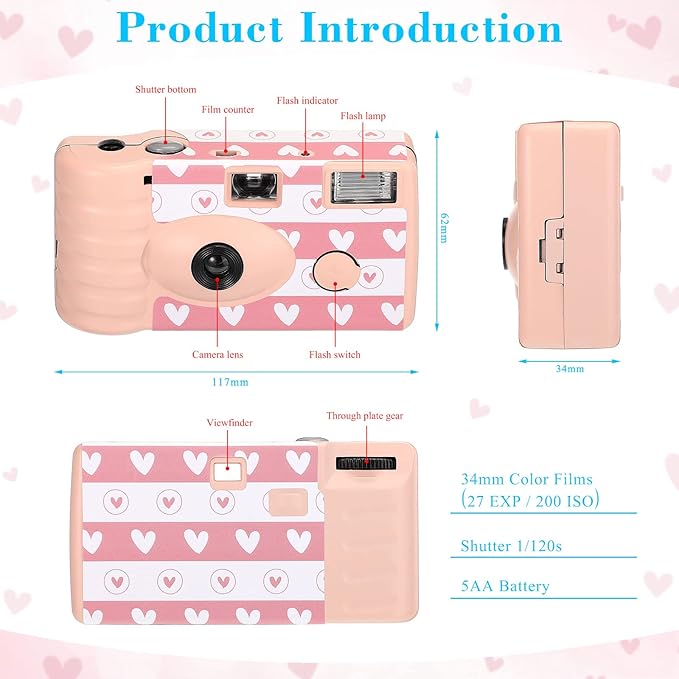 3 Pack Disposable Camera for Wedding Simple Use Color Film Camera - Image 3