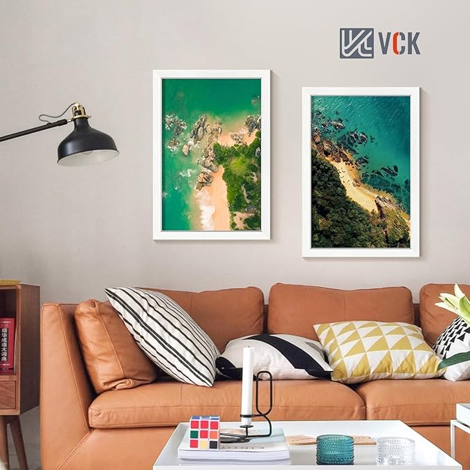 VCK 12x18 Frame, Textured White Wood Poster Frame - Image 7