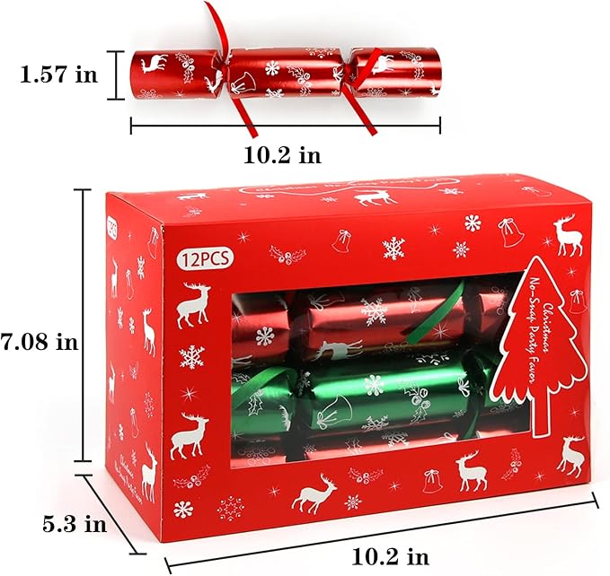 12 Pack Christmas No-snap Party Table Favors, Christmas themed Holiday Supplies - Image 5
