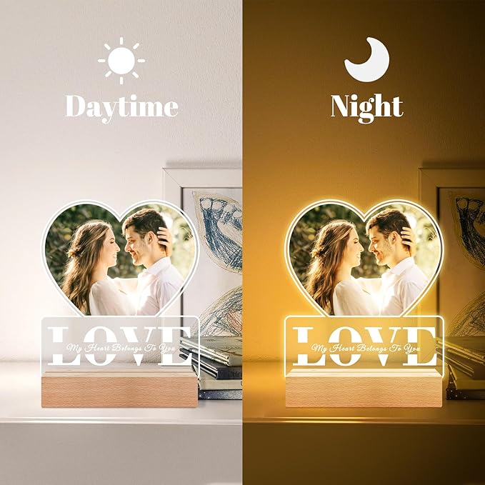 Custom Picture Frames with Photo, Personalized Photo Frame with Night Light - Image 4