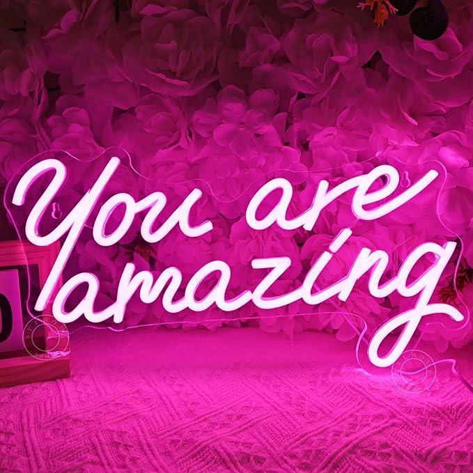 SYLHOME Pink You Are Amazing Led Neon Light Sign Girls Bedroom Kids Room Wall by SYLHOME