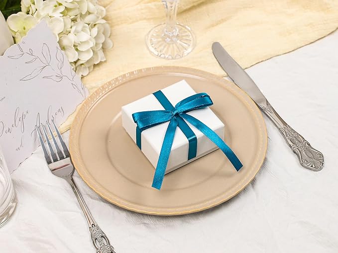 Turquoise Satin Ribbon 3/8 inch X Continuous 100 Yards, Single Face Polyester - Image 5