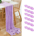 6 Pack Lavender Cheesecloth Table Runner 21x120 Inch Boho Wrinkled Sheer by Dspoot