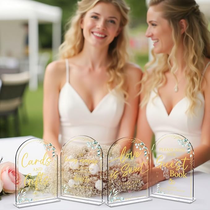 4-Piece Acrylic Wedding Sign Set - Image 4