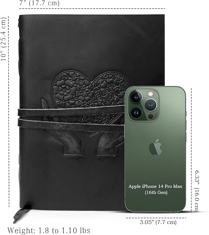 LUXEORIA Heart Journal for Women and Men, Handcrafted Leather Journal for - Image 2