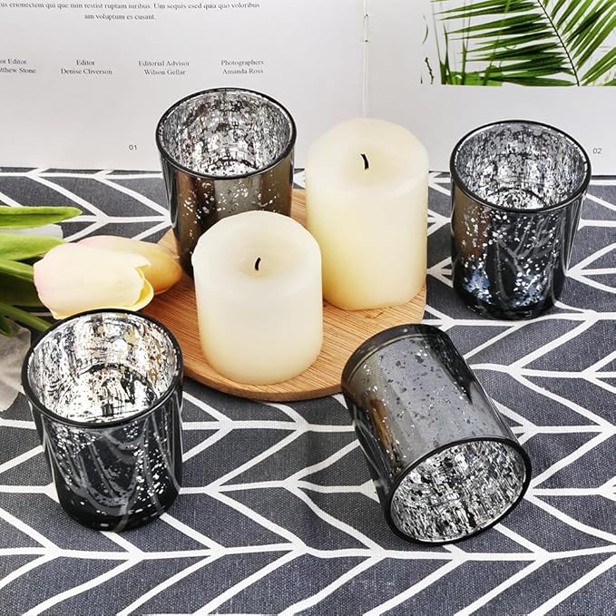 Black Mercury Glass Tea Light Holders Set of 36 - Image 5