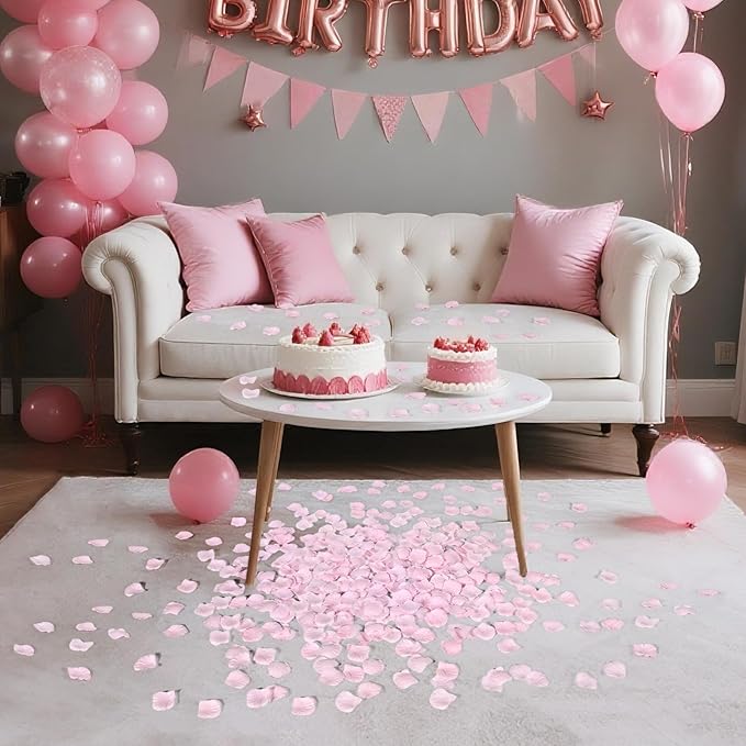 1000 Pcs Pink Rose Petals Artificial Silk Flower Petals Romantic Decorations - Image 3