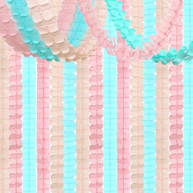 Pink-Peach Mint Party-Decorations Streamers-Garland by OURUOLA