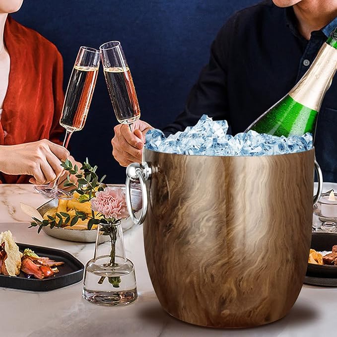 Ice Bucket with Lid, Tongs and Strainer - Image 6