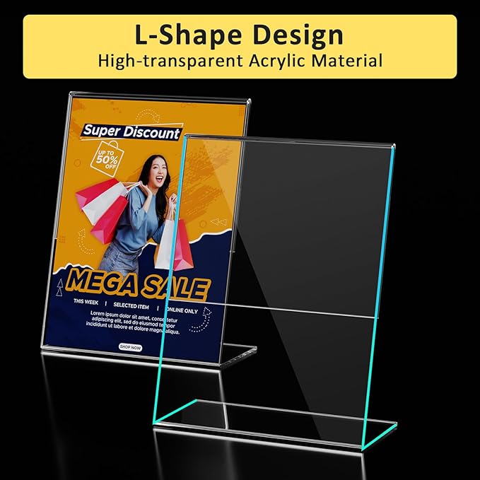 12 Pack Acrylic Sign Holder, Tabletop Plastic Paper Picture Frame Flyer - Image 4