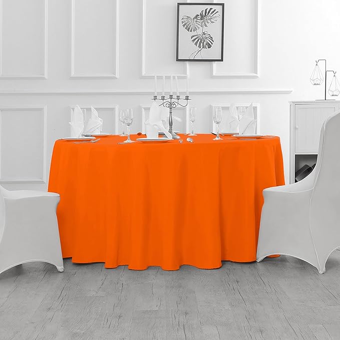 Fokitut 2 Pack Waterproof Round Tablecloth, 108 Inch, Stain Resistant and - Image 5