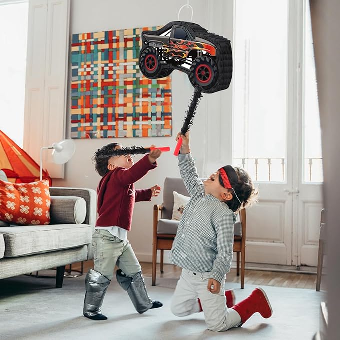 Car Pinata with Stick & Hanging Loop Mexican Pinata Game - Image 6