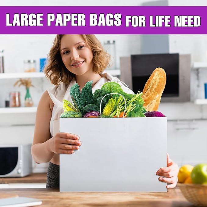 BURVAGY 16x6x12 Inch 100 Pcs Kraft Paper Bags - Image 8