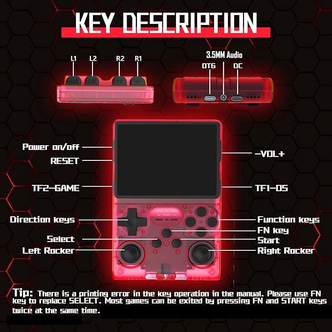 FVBADE R40S PRO Handheld Game Console 3.5 inch IPS Screen Mini Retro Console - Image 4