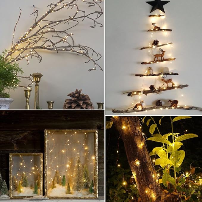 3 Pack Rechargeable String Fairy Lights 10ft 30 LED, 4 Modes Copper Wire - Image 6