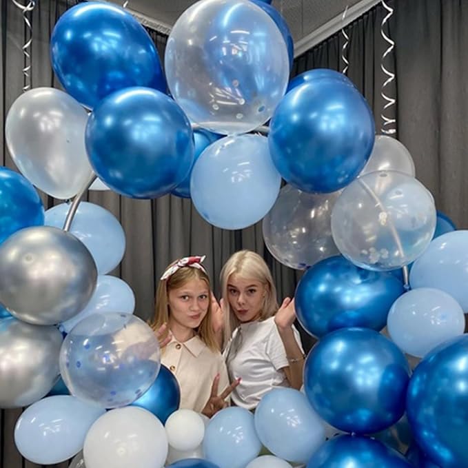 Paready Blue Balloons Set, Baby Blue Confetti Party Balloon - Image 7