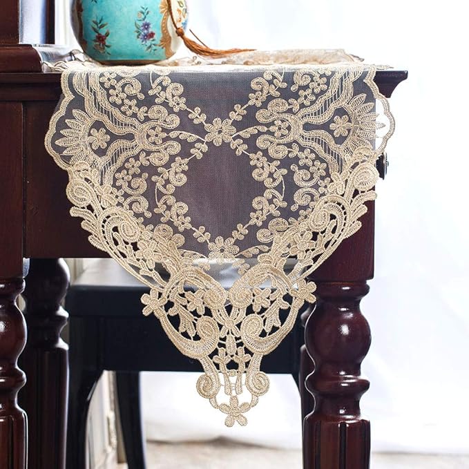 ARTABLE Rectangle Table Runner Lace Macrame Embroidered Table Runners by ARTABLE