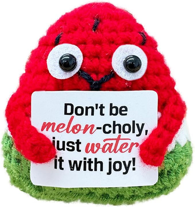 Emotional Support Crochet Watermelon, Lovely Gift by Unknown