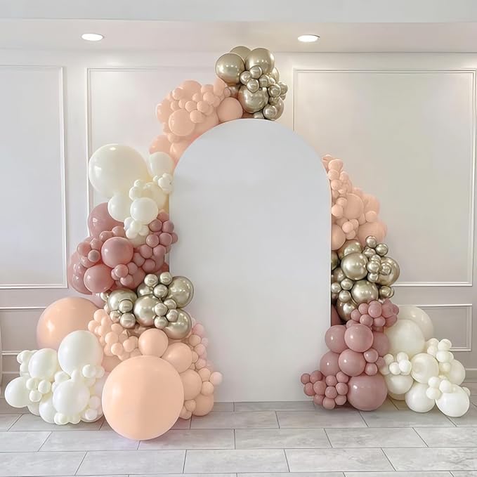 Dusty Pink White Balloons - Image 6