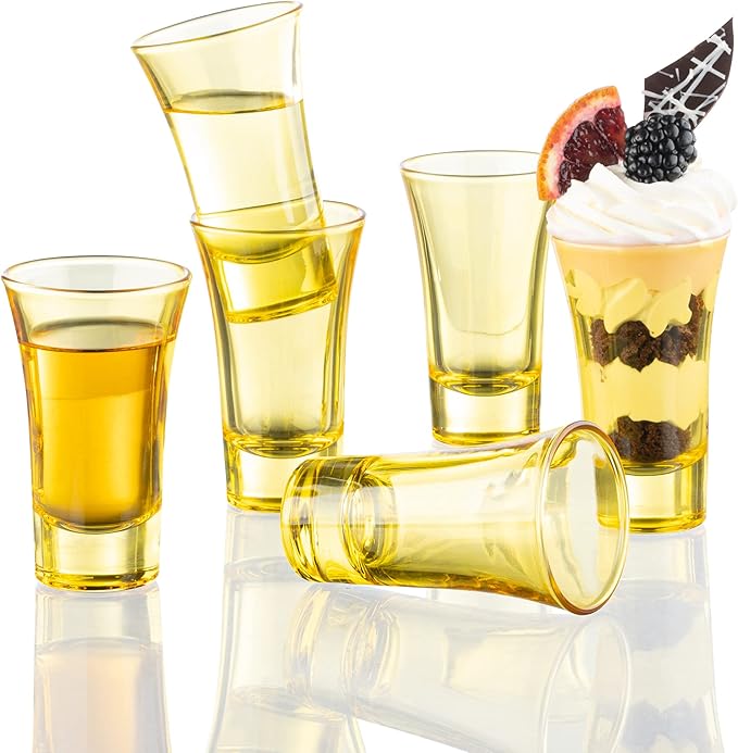 M&N HOME Yellow Shot Glass Set, 2 Oz Set of 6 Colored Shot Glasses, Whiskey - Image 2