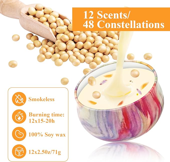 48PCS Scented Candles Gift Set Long Lasting Soy Wax Aromatherapy Candles - Image 3