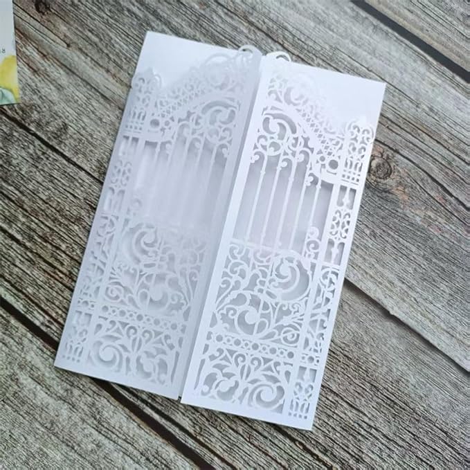 MillaSaw White Gate Invitation Card - Image 5