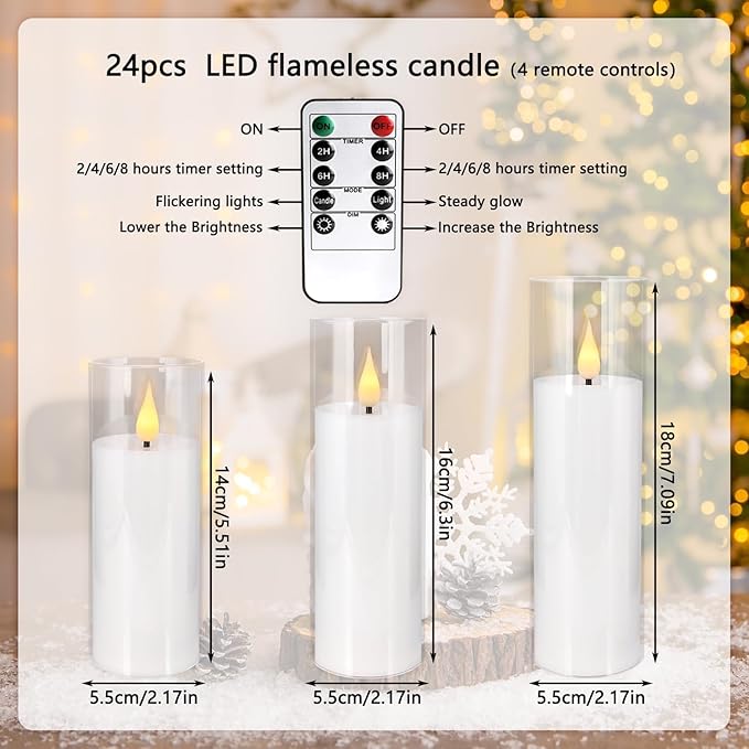 Set of 24 Flickering Flameless Candles Battery Operated - Image 8