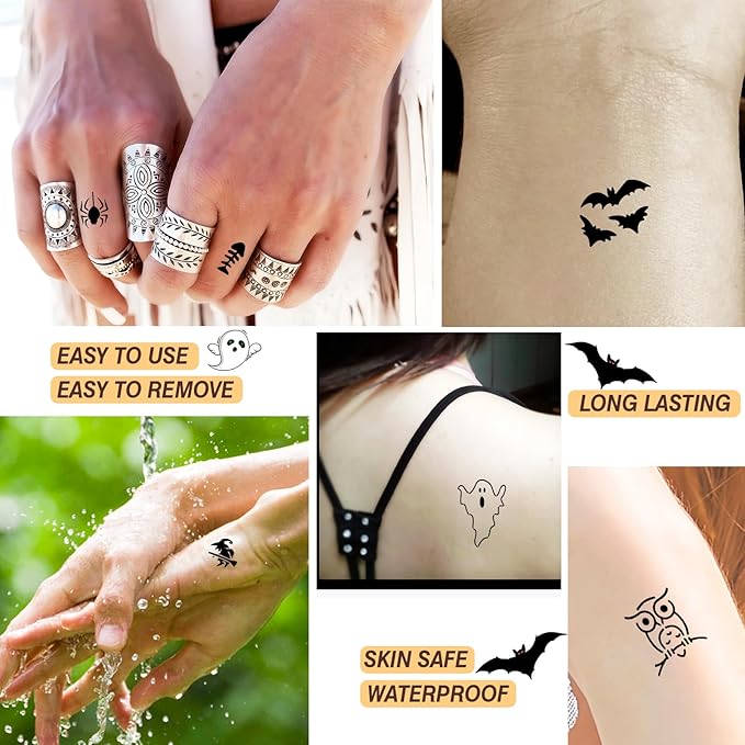 Halloween Temporary Tattoos Stencils Kit, Temporary Tattoos Kit - Image 3
