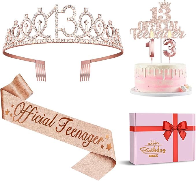 13th Birthday Decorations for Girls, Including 13th Birthday Crown/Tiara by JueslyBirthdayParty