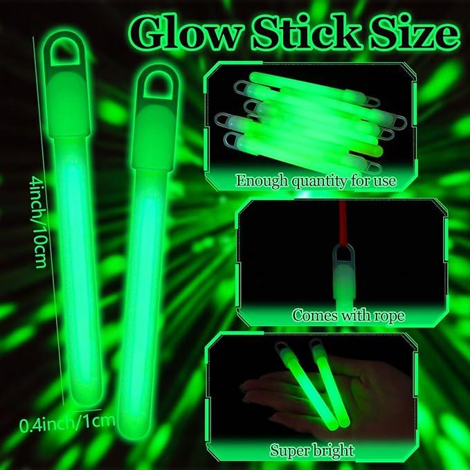 150 Pcs Green Glow Sticks Bulk 4 Inch Emergency Bright Light Sticks - Image 2