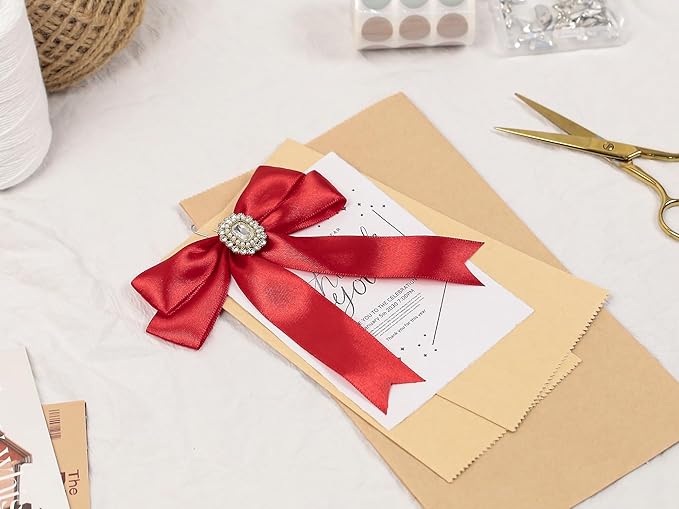 Red Satin Ribbon 1 inch X Continuous 100 Yards, Single Face Polyester Ribbon - Image 7