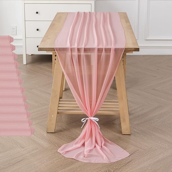 12Pack 9ft Chiffon Table Runner 14x108 Inch Sheer Romantic Table Runner - Image 6