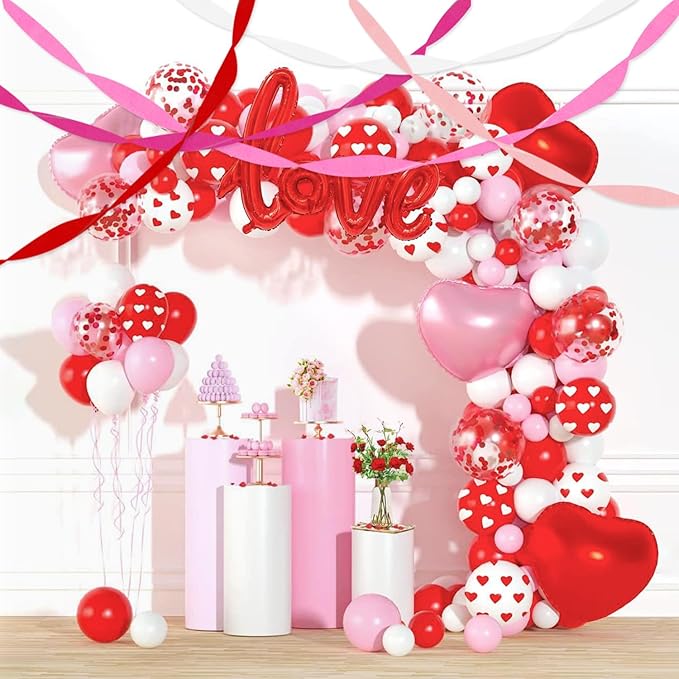 Crepe Paper Streamers 8 Rolls 656ft, Pack of Red, Hot Pink, Peach and White - Image 2