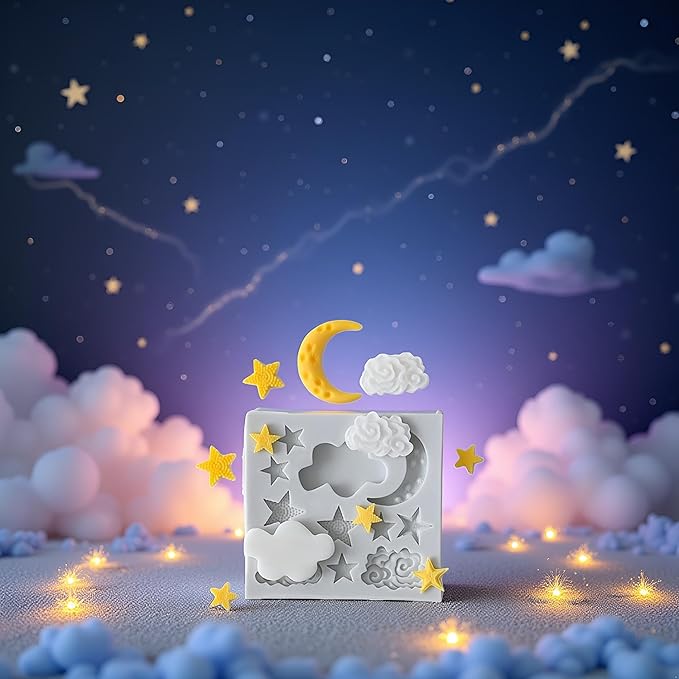 1Pc Star Moon Clouds Shaped Silicone Fondant Molds, Candy Chocolate Molds - Image 6