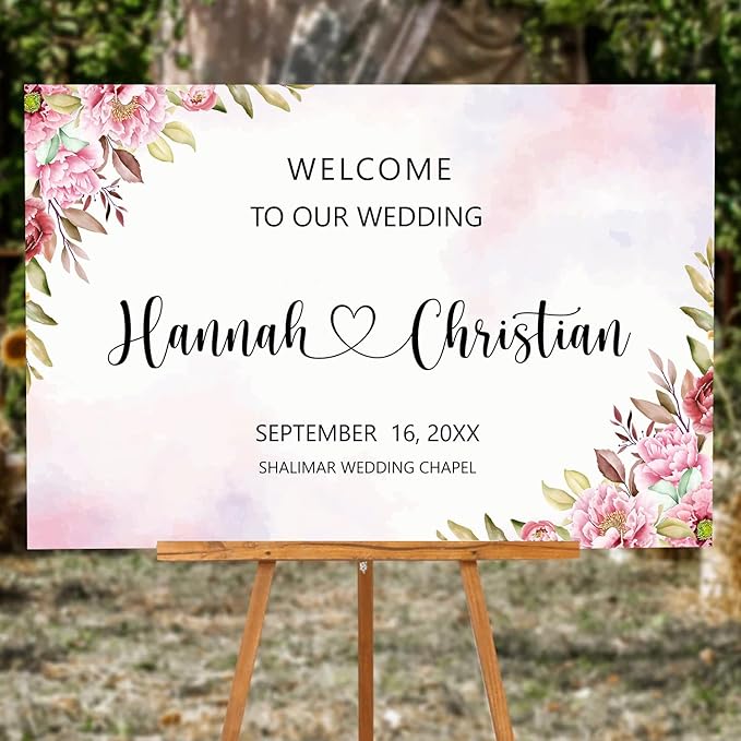Ethereal Blush Wedding Welcome Sign Template, Editable Printable Modern Rose & - Image 5