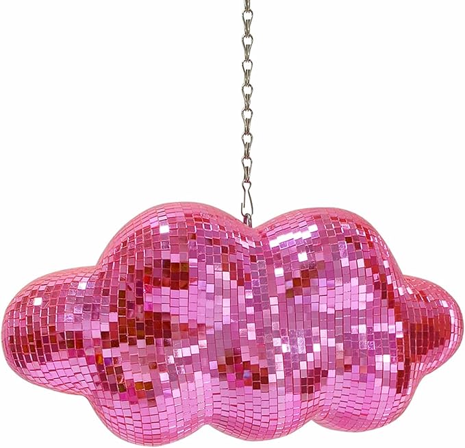 Pink Disco Ball Cloud Shaped, Hanging Disco Decor by MFGDISCO