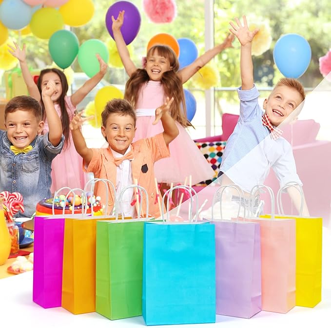 25 PCS Small Gift Bags Orange Kraft Paper Bags - Image 4